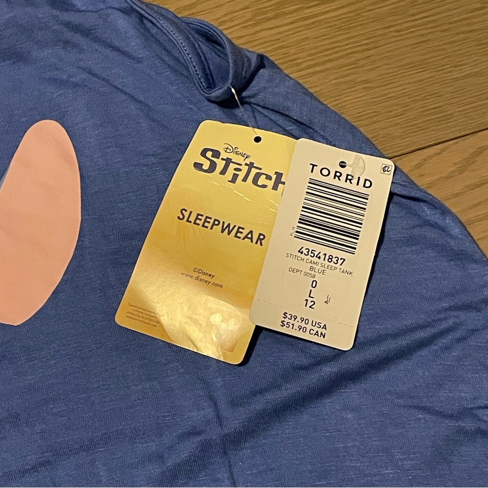 Disney Blue Stitch Ohana Sleep Tank - Picture 4 of 8